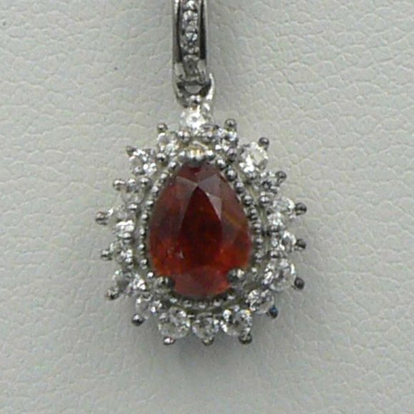 Genuine Natural Tanzania Tangerine Kyanite Pendant 20 inches - Picture 1 of 3